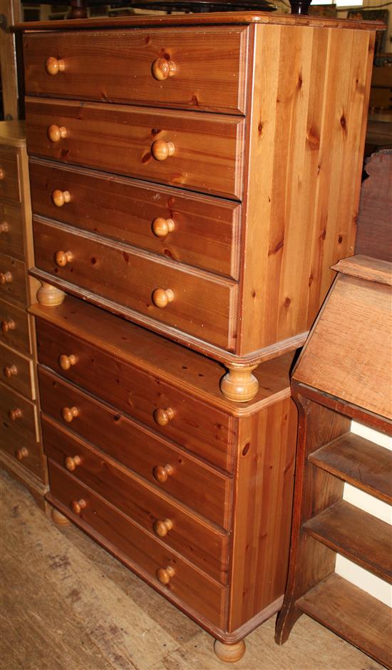 Pr pine 4-drawer chests